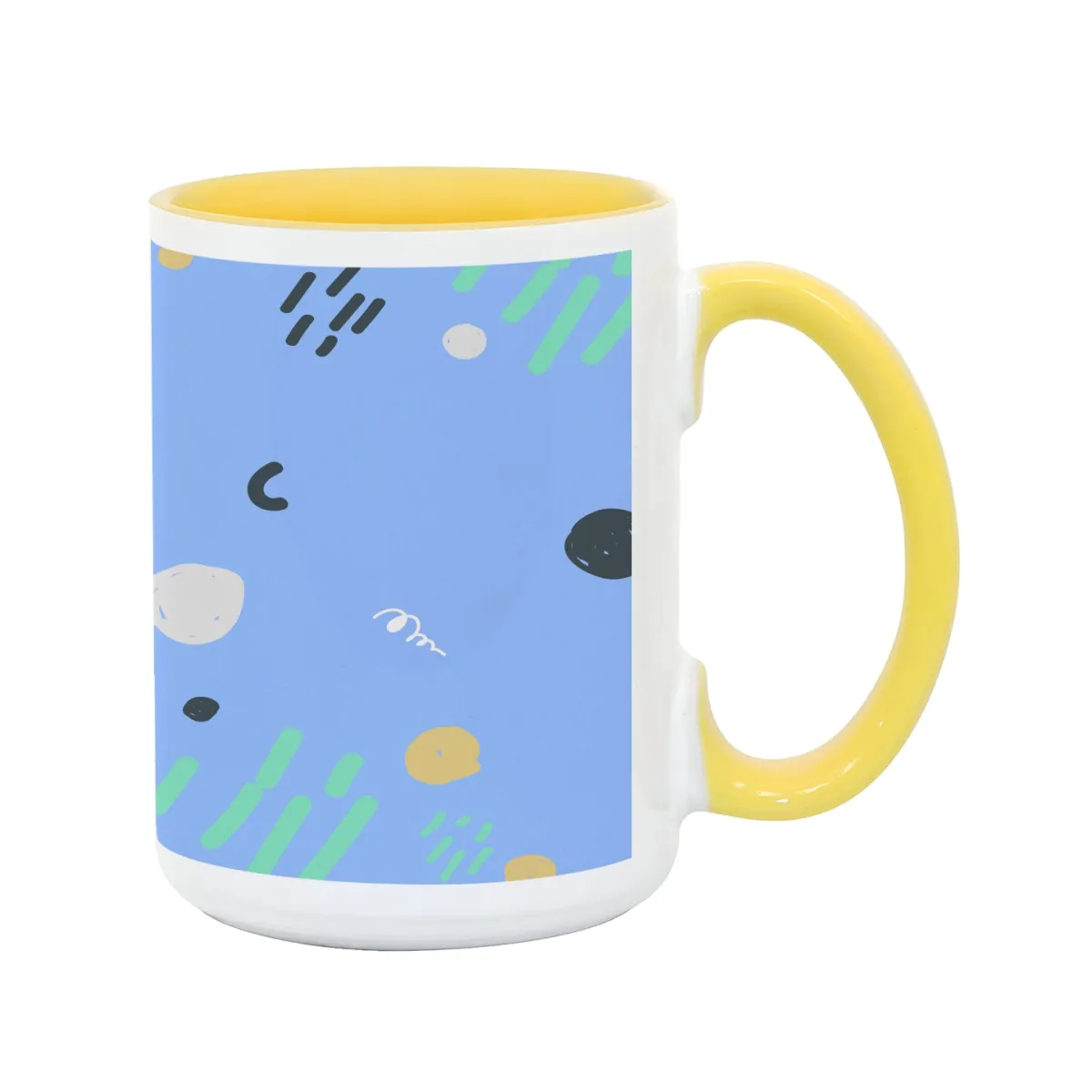 15oz Durham Mug - Inner & Handle Coloured - Yellow