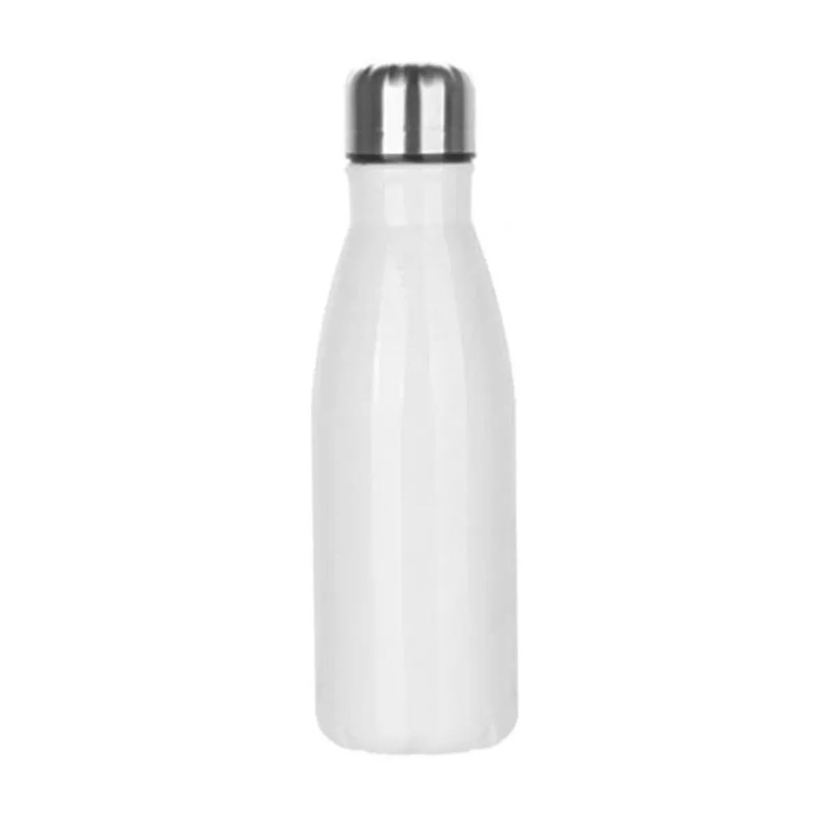 500ml White Aluminium Bowling Pin Water Bottle