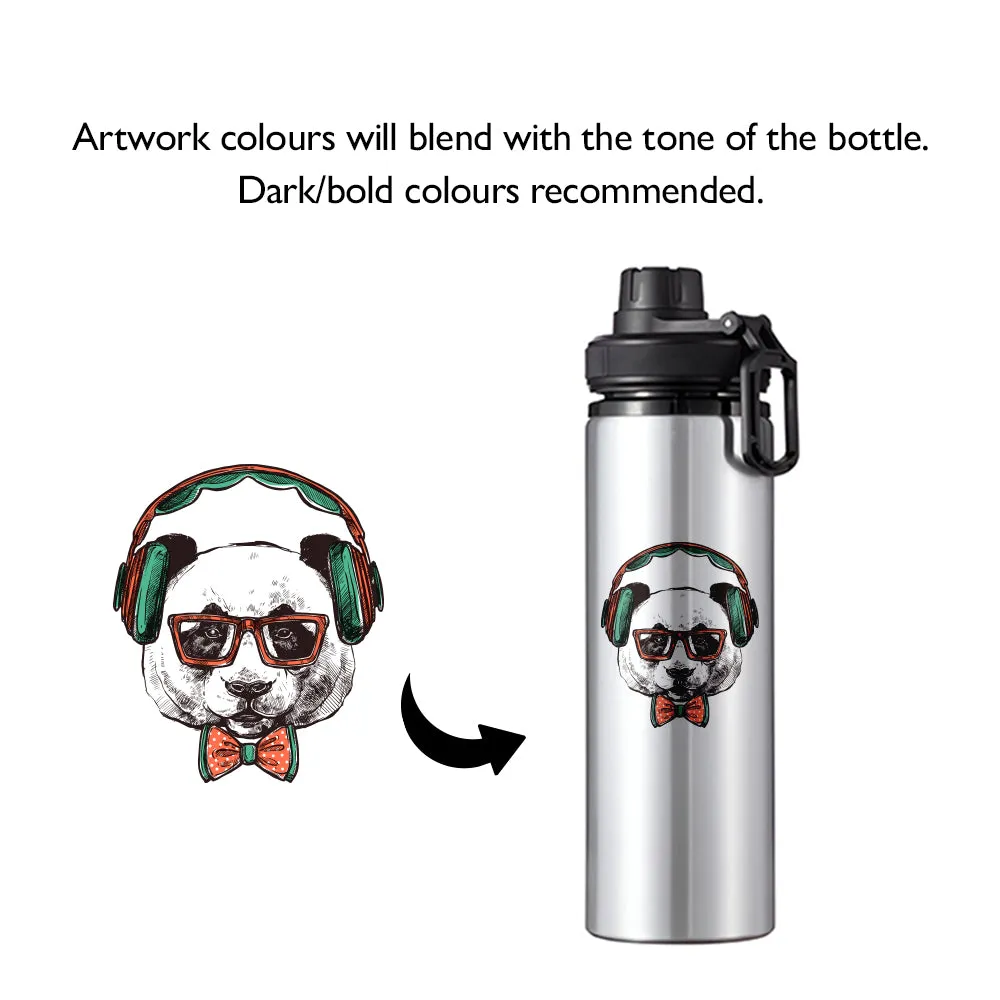 Aluminium Water Bottle with Coloured Lid 850ml