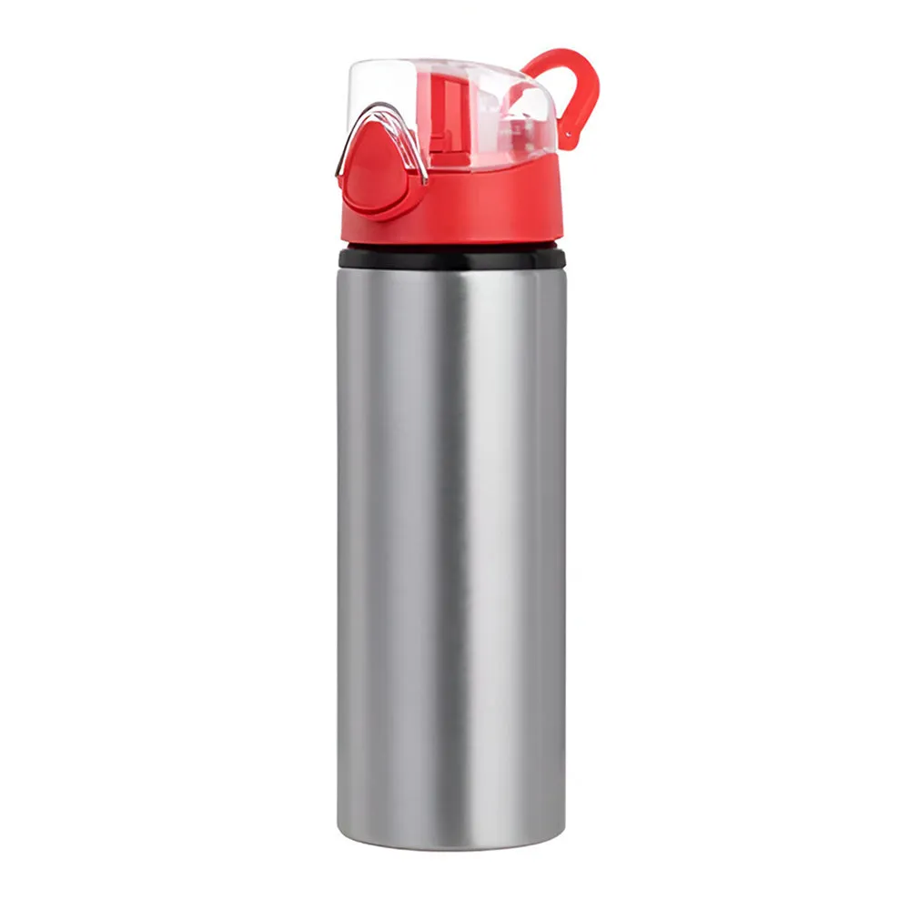 Aluminium Water Bottle with Red Flip Lid 750ml 