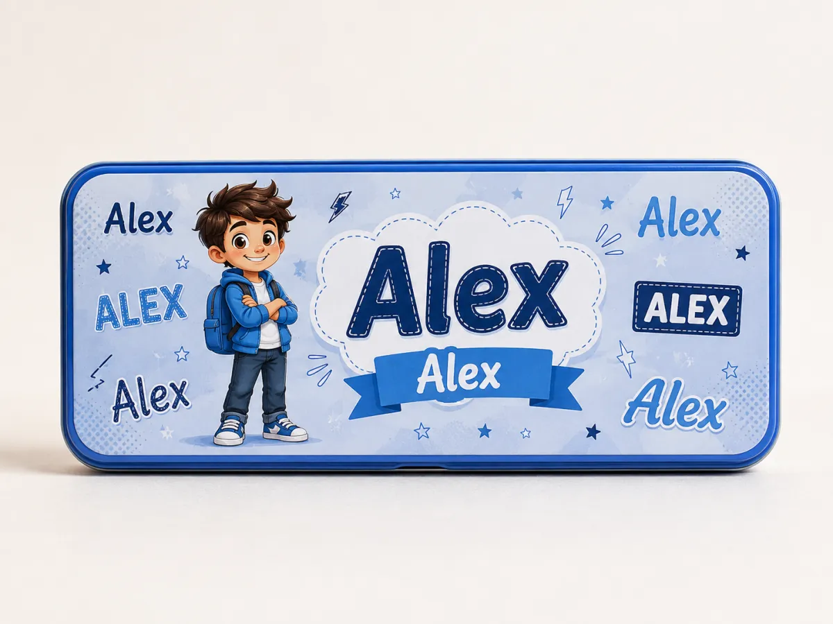 Blue Personalised Stationery & Pencil Tin, personalised product inspiration
