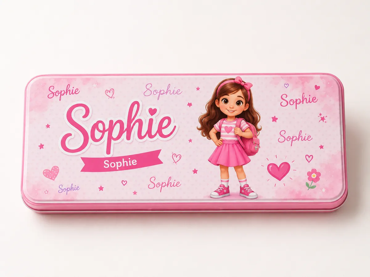 Pink Personalised Stationery & Pencil Tin, personalised product inspiration