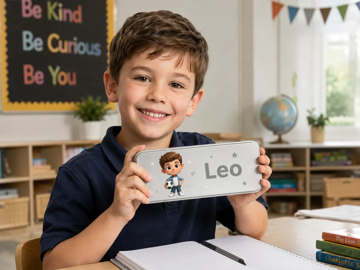 Silver Personalised Stationery & Pencil Tin, personalised product example