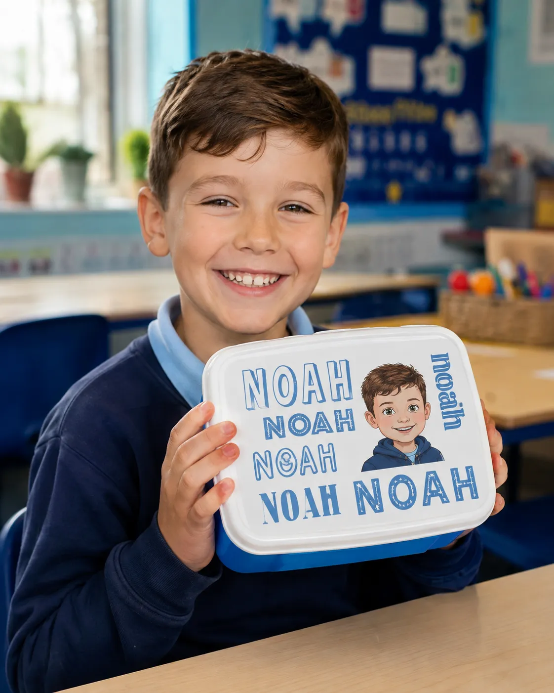 Blue Small Plastic Lunchbox, personalised product inspiration
