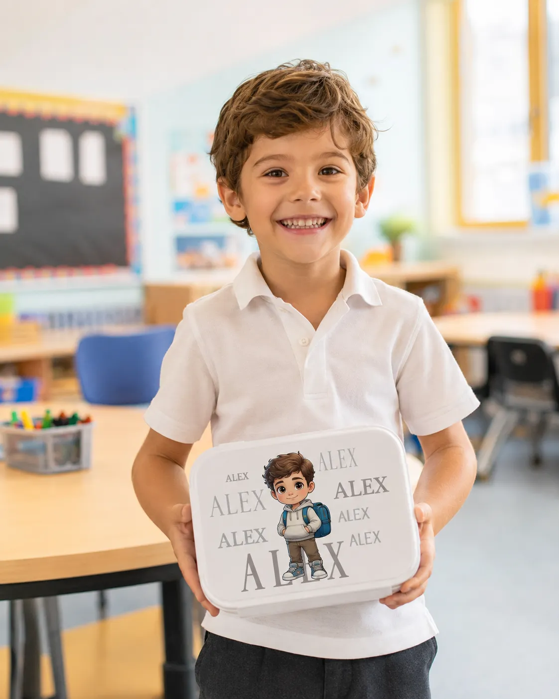 White Small Plastic Lunchbox, personalised product inspiration